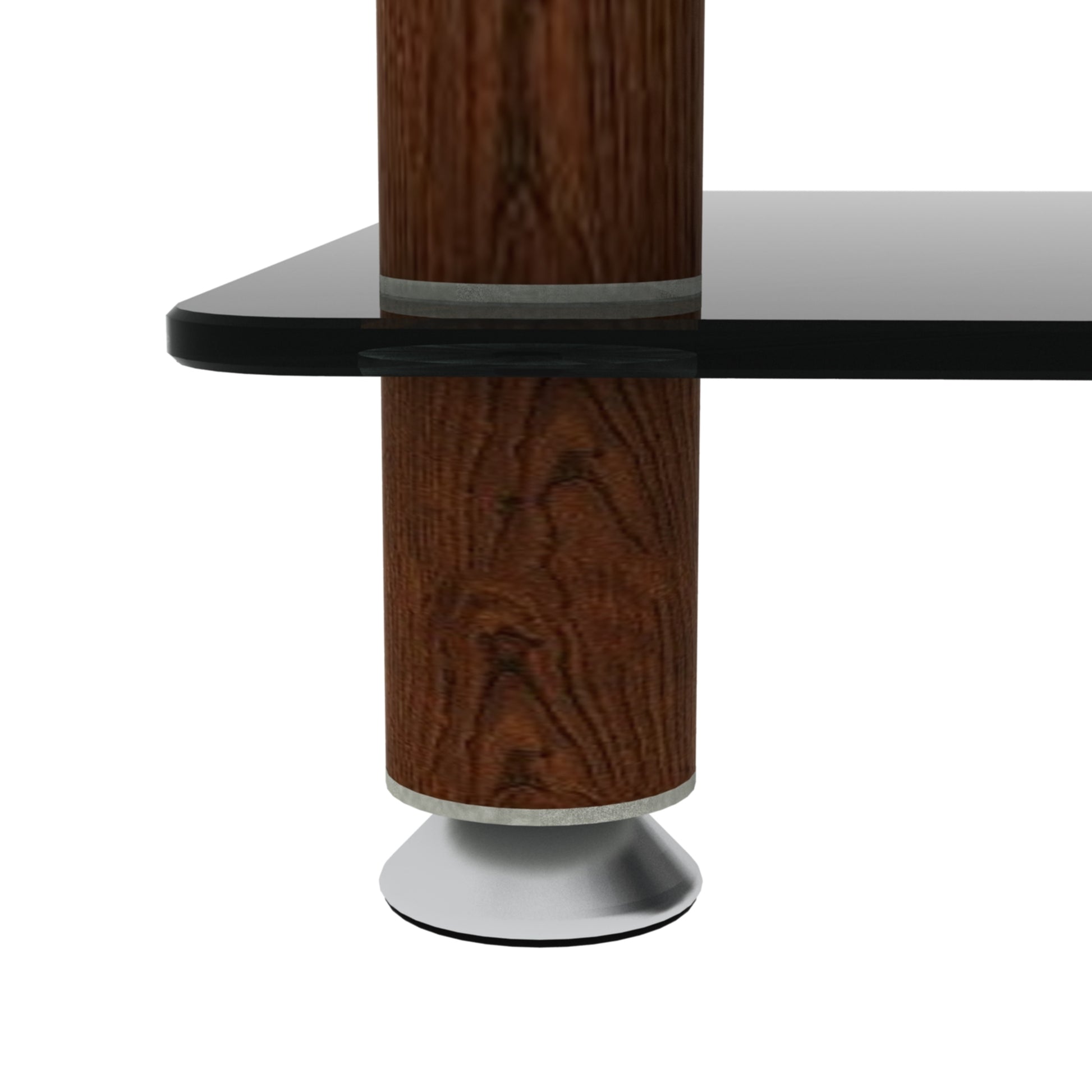 1 Piece Black Walnut Side Table2 Tier Space End Table ,Modern Night Stand, Sofa Table, Side Table With Storage Shelve Black Glass