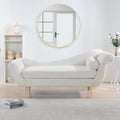 Chaise Lounge With Scroll Arms White Fabric