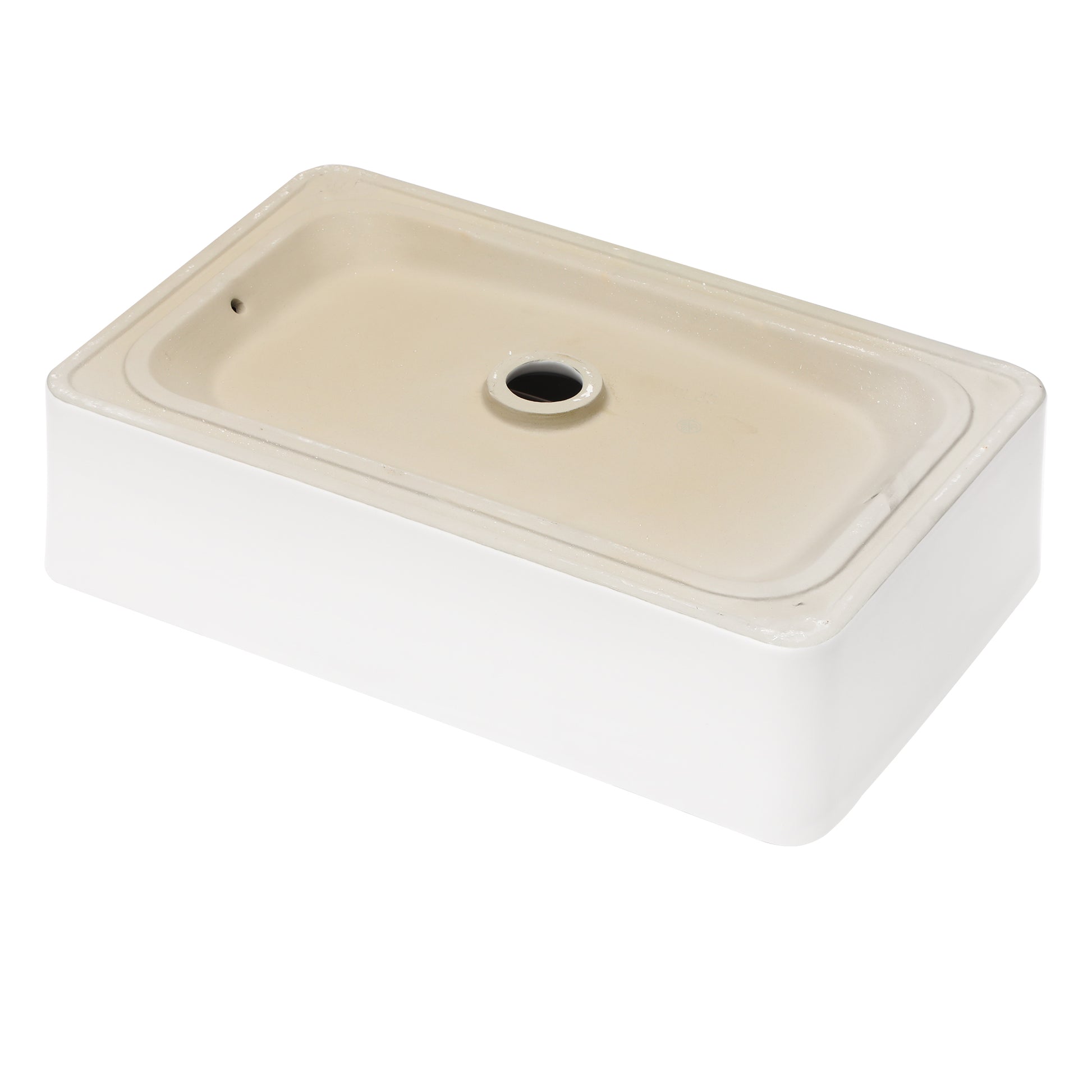 24"X16" White Ceramic Rectangular Vessel Bathroom Sink White Ceramic