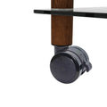 1 Piece Black Walnut Side Table2 Tier Space End Table ,Modern Night Stand, Sofa Table, Side Table With Storage Shelve Black Glass