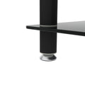 2 Piece Black Side Table2 Tier Space End Table ,Modern Night Stand, Sofa Table, Side Table With Storage Shelve Black Glass