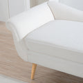Chaise Lounge With Scroll Arms White Fabric