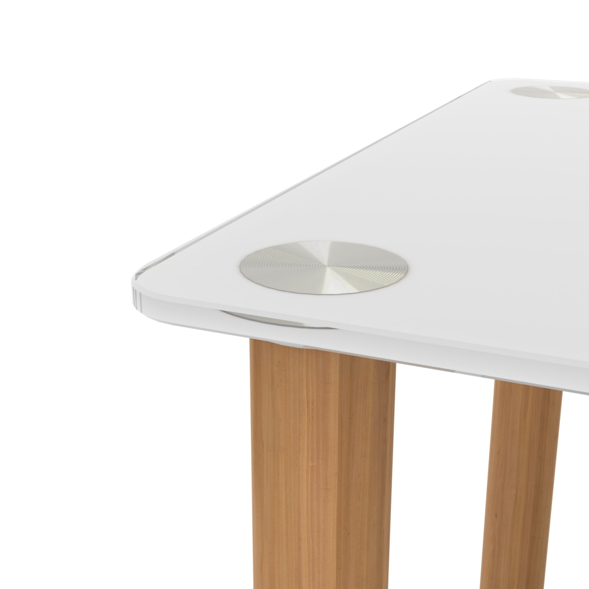 2 Piece White Oak Side Table2 Tier Space End Table ,Modern Night Stand, Sofa Table, Side Table With Storage Shelve White Glass