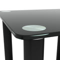 2 Piece Black Side Table2 Tier Space End Table ,Modern Night Stand, Sofa Table, Side Table With Storage Shelve Black Glass