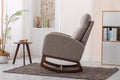 Coolmore Rocking Chair, Modern Glider Chair, Recliner Armchair With Wood Legs And Side Pocket, Nursery Rocking Accent Chair With High Back For Living Room Bedroom Grey Linen Grey Foam Solid Wood