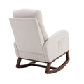 Coolmore Rocking Chair, Modern Glider Chair, Recliner Armchair With Wood Legs And Side Pocket, Nursery Rocking Accent Chair With High Back For Living Room Bedroom Beige Linen Beige Foam Solid Wood