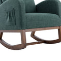 Coolmore Rocking Chair, Modern Glider Chair, Recliner Armchair With Wood Legs And Side Pocket, Nursery Rocking Accent Chair With High Back For Living Room Bedroom Emerald Linen Emerald Foam Solid Wood