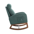 Coolmore Rocking Chair, Modern Glider Chair, Recliner Armchair With Wood Legs And Side Pocket, Nursery Rocking Accent Chair With High Back For Living Room Bedroom Emerald Linen Emerald Foam Solid Wood