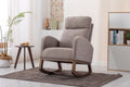 Coolmore Rocking Chair, Modern Glider Chair, Recliner Armchair With Wood Legs And Side Pocket, Nursery Rocking Accent Chair With High Back For Living Room Bedroom Grey Linen Grey Foam Solid Wood