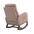 Coolmore Rocking Chair, Modern Glider Chair, Recliner Armchair With Wood Legs And Side Pocket, Nursery Rocking Accent Chair With High Back For Living Room Bedroom Camel Linen Camel Foam Solid Wood