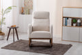 Coolmore Rocking Chair, Modern Glider Chair, Recliner Armchair With Wood Legs And Side Pocket, Nursery Rocking Accent Chair With High Back For Living Room Bedroom Beige Linen Beige Foam Solid Wood