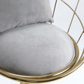Grey Velvet Bar Chair, Pure Gold Plated, Unique Design,360 Degree Rotation, Adjustable Height,Suitable For Dinning Room And Bar,Set Of 2 Grey Velvet