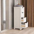 White Freestanding Storage Cabinet With 4 Drawers, Suitable For Bathroom, Living Room, Kitchen White Mdf