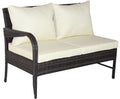3 Piece Patio Sectional Wicker Rattan Outdoor Furniture Sofa Set With Storage Box Brown Brown Steel