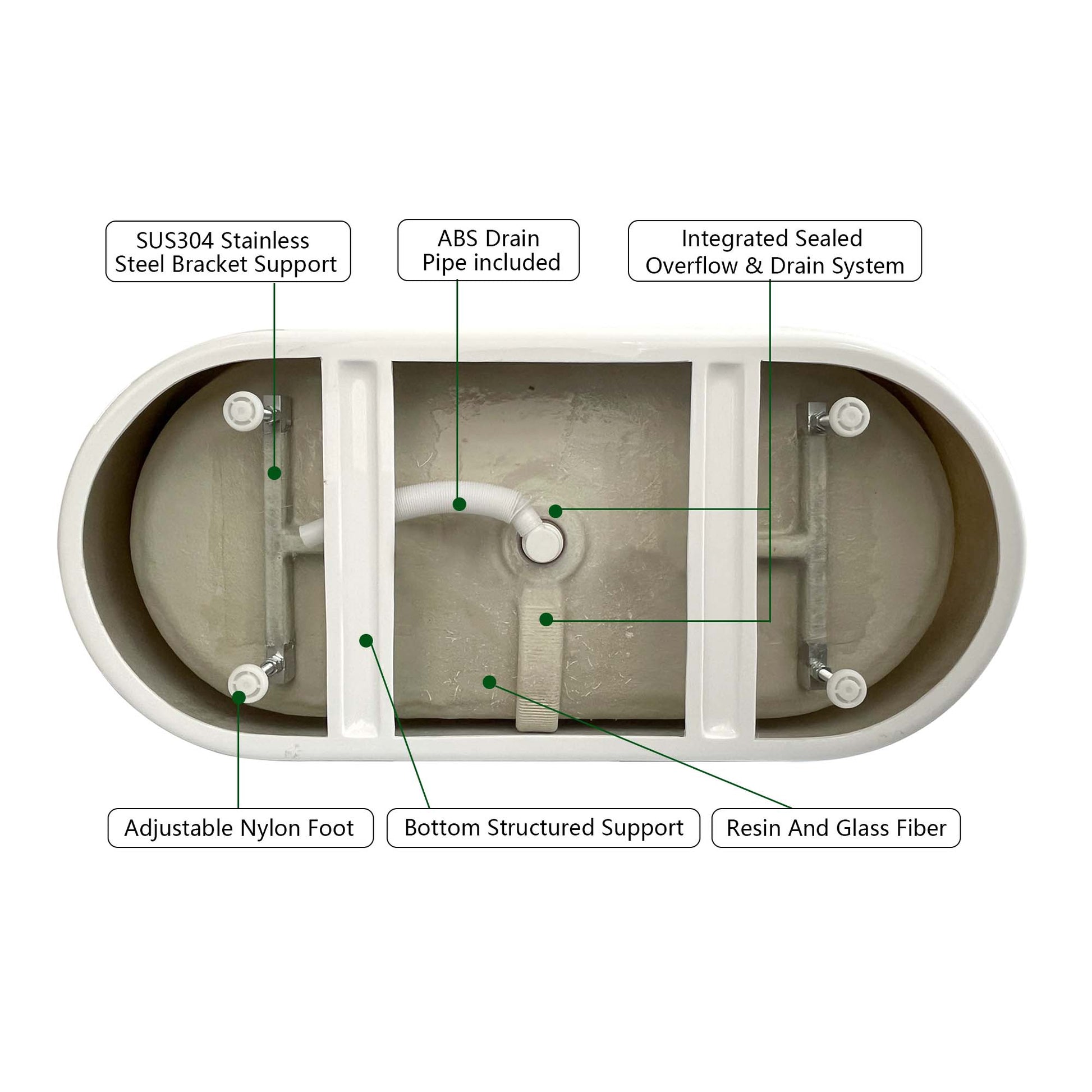 51" Acrylic Free Standing Tub Classic Oval Shape Soaking Tub, Adjustable Freestanding Bathtub With Integrated Slotted Overflow And Chrome Pop Up Drain Anti Clogging Gloss White Gloss White Oval Bathroom Freestanding Tubs Polished Less Than 59 In Modern