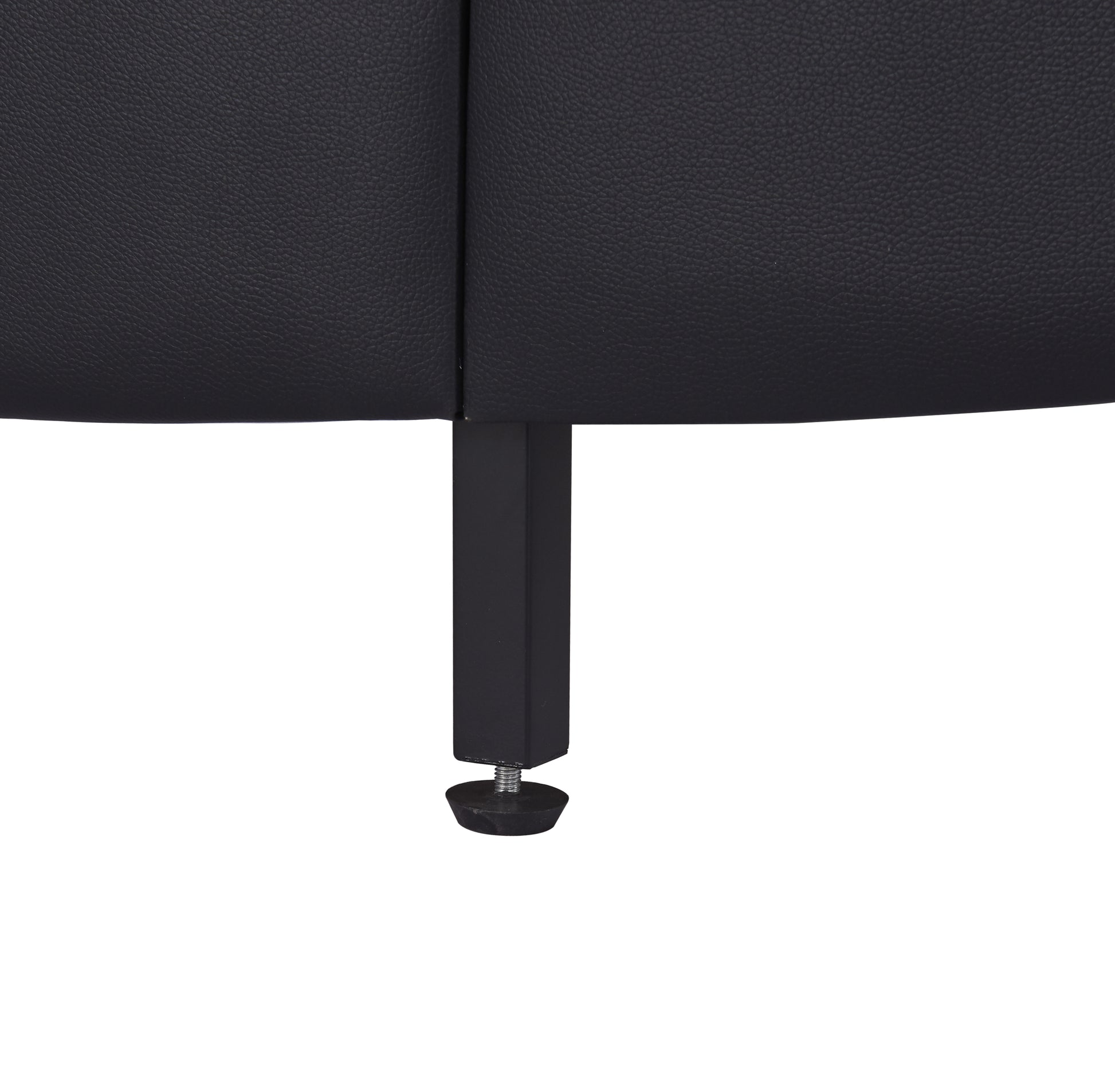 Queen Size Upholstered Faux Leather Platform Bed With Led Light Bed Frame With Slatted Black Queen Black Solid Wood