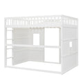 Full Size House Loft Bed With Ladder White Full White Solid Wood