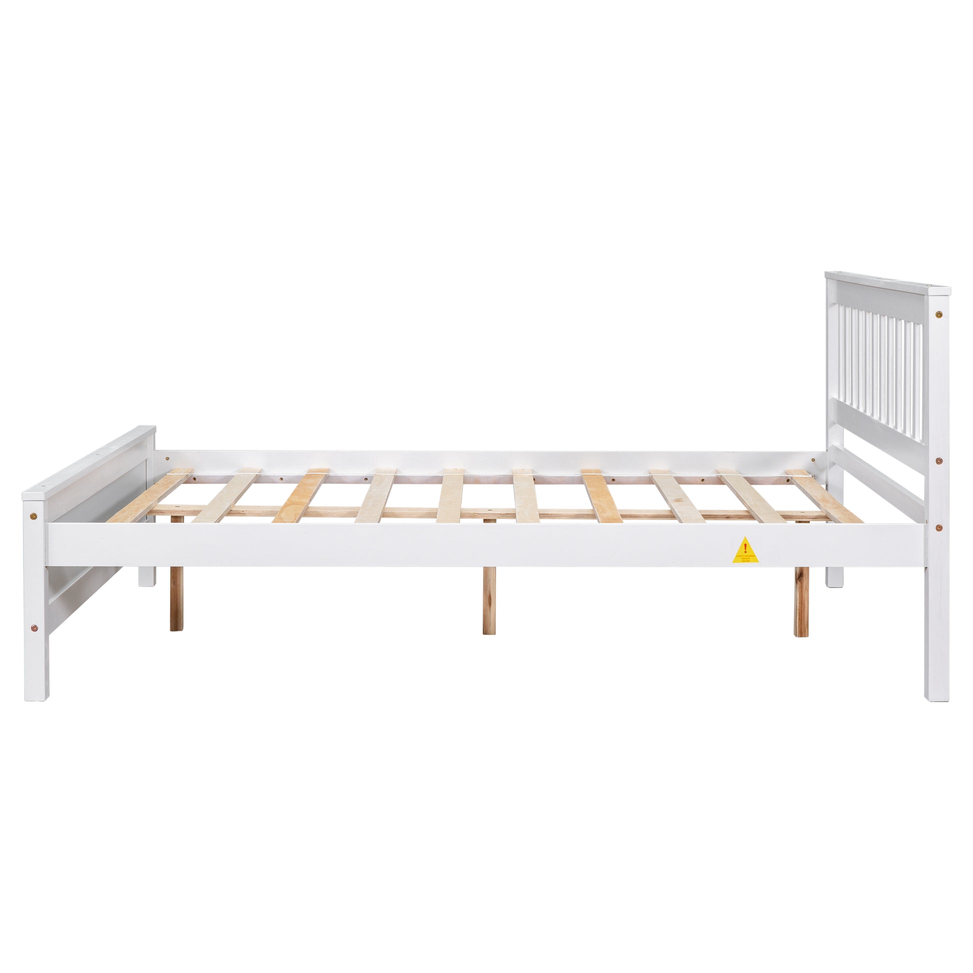 Full Bed With Headboard And Footboard For Kids, Teens, Adults,With A Nightstand ,White White Pine