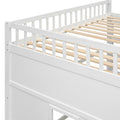 Full Size House Loft Bed With Ladder White Gray Frame White Gray Solid Wood