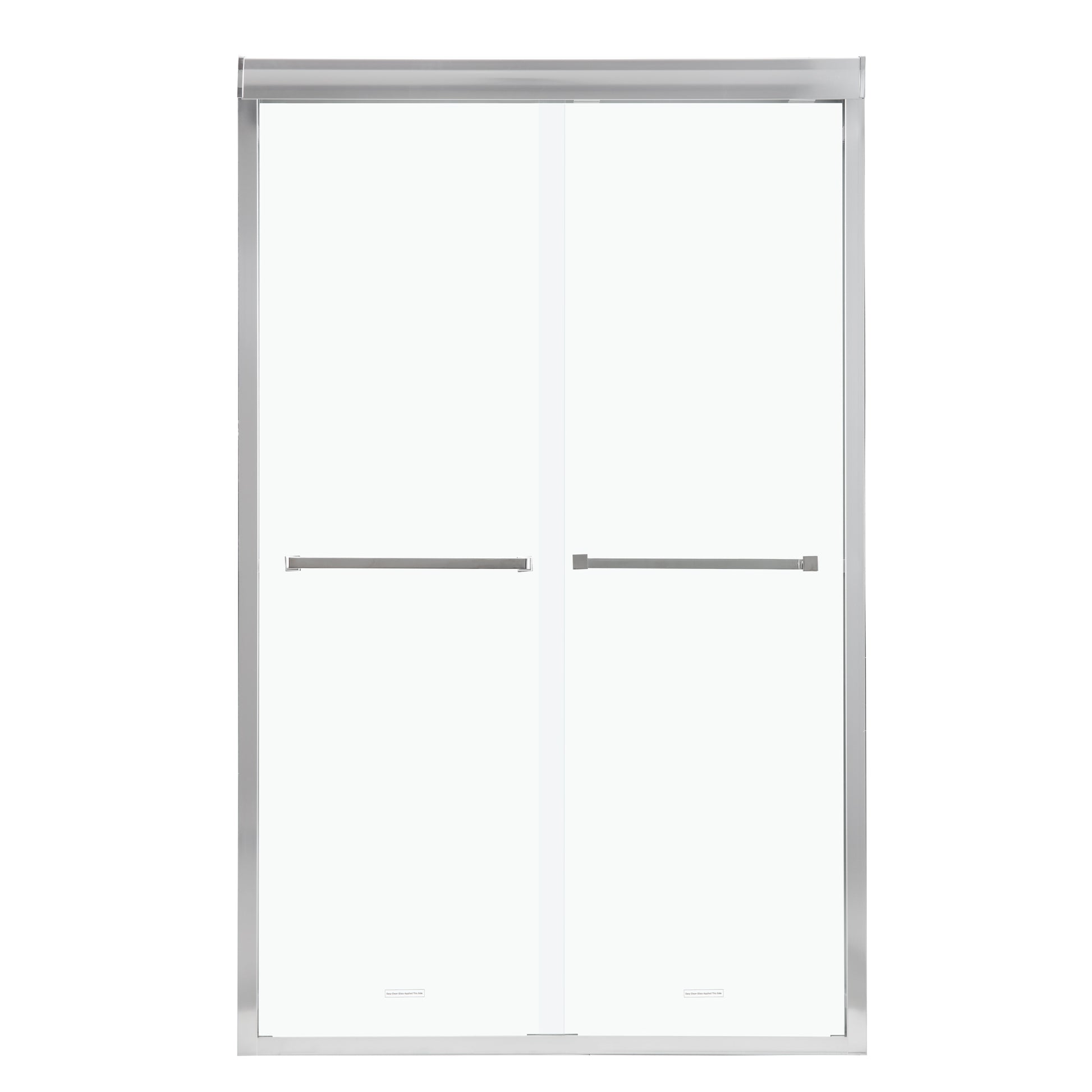 Shower Door 48" W X 76"H Semi Frameless Bypass Sliding Shower Enclosure, Chrome Chrome Glass