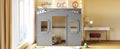 Full Size House Loft Bed With Ladder Gray Gray Solid Wood