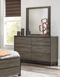 Contemporary Styling 1Pc Dresser Of 6X Drawers With Antique Bar Pulls Two Tone Finish Wooden Bedroom Furniture Brown Mix 5 Drawers & Above Bedroom Contemporary Wood