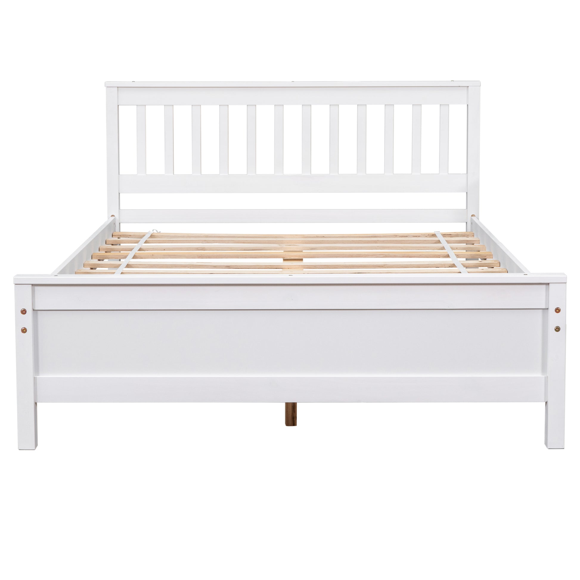 Full Bed With Headboard And Footboard For Kids, Teens, Adults,With A Nightstand ,White White Pine