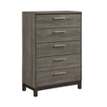 Contemporary Styling 1Pc Chest Of 5X Drawers With Antique Bar Pulls Two Tone Finish Wooden Bedroom Furniture Brown Mix 5 Drawers & Above Bedroom Contemporary Wood