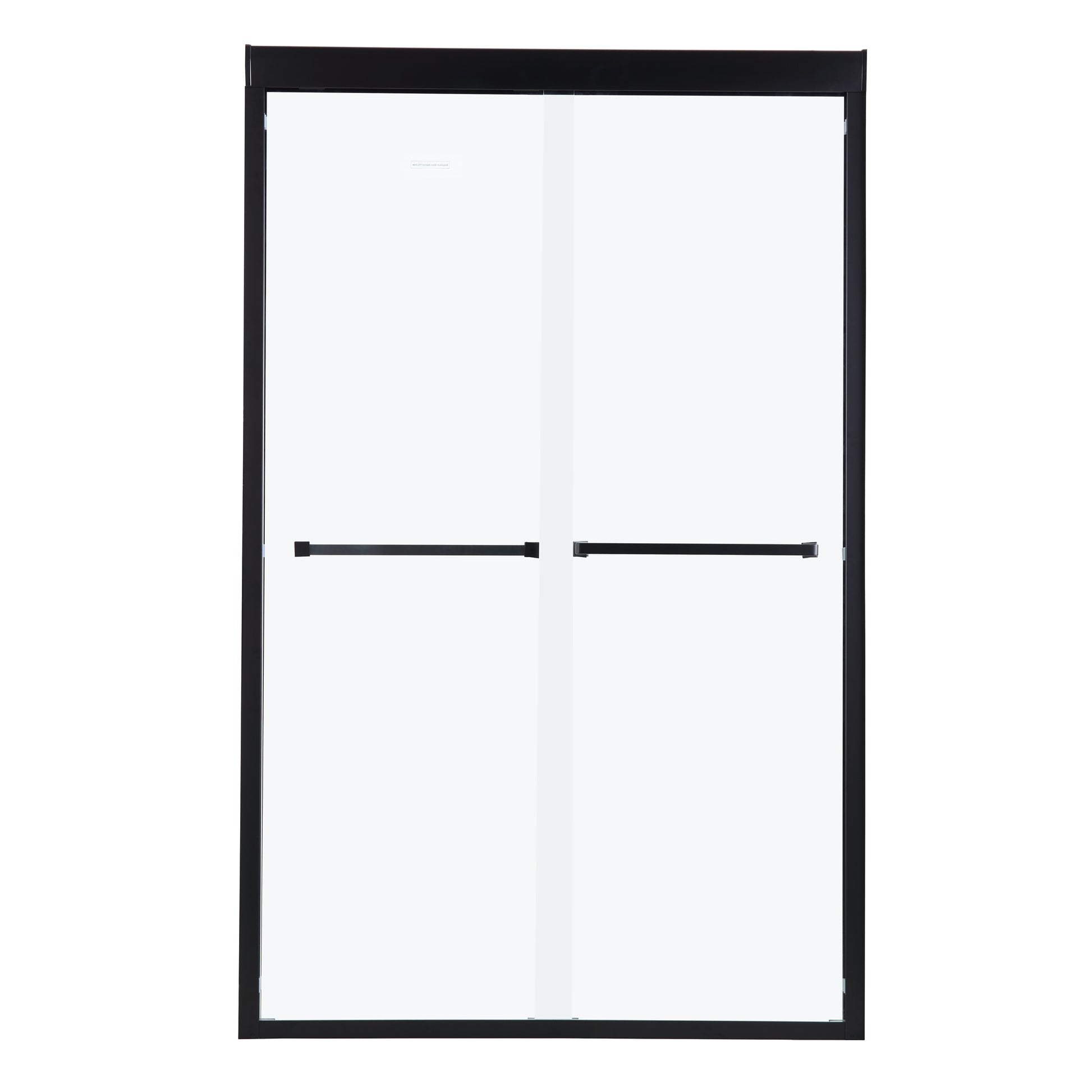 Shower Door 48" W X 76"H Double Sliding Shower Enclosure, Matte Black Matte Black Glass