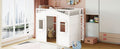 Full Size House Loft Bed With Ladder White Full White Solid Wood