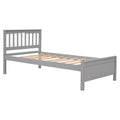 Twin Bed With Headboard And Footboard For Kids, Teens, Adults,With A Nightstand,Grey Twin Grey Pine