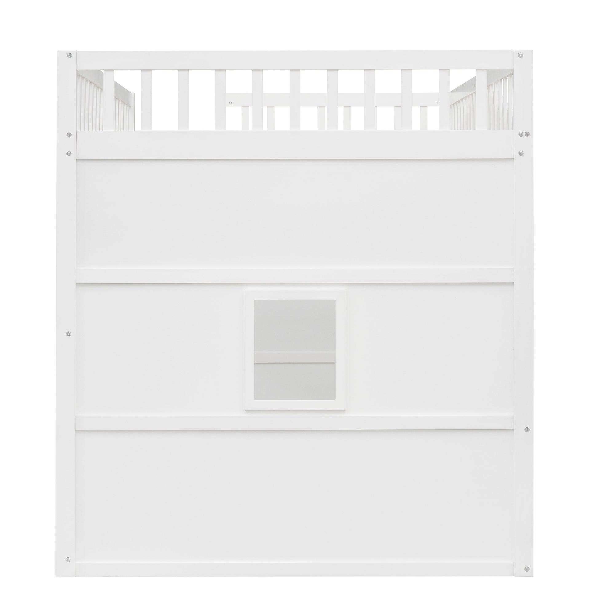 Full Size House Loft Bed With Ladder White Full White Solid Wood