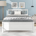 Full Bed With Headboard And Footboard For Kids, Teens, Adults,With A Nightstand ,White White Pine