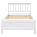 Twin Bed With Headboard And Footboard For Kids, Teens, Adults,With A Nightstand,Wite White Pine