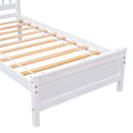 Twin Bed With Headboard And Footboard For Kids, Teens, Adults,With A Nightstand,Wite White Pine