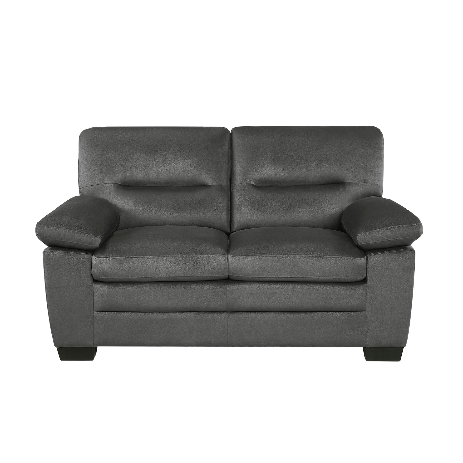 Modern Sleek Design Living Room Furniture 1Pc Loveseat Dark Gray Fabric Upholstered Comfortable Plush Seating Dark Gray Primary Living Space Modern Fabric