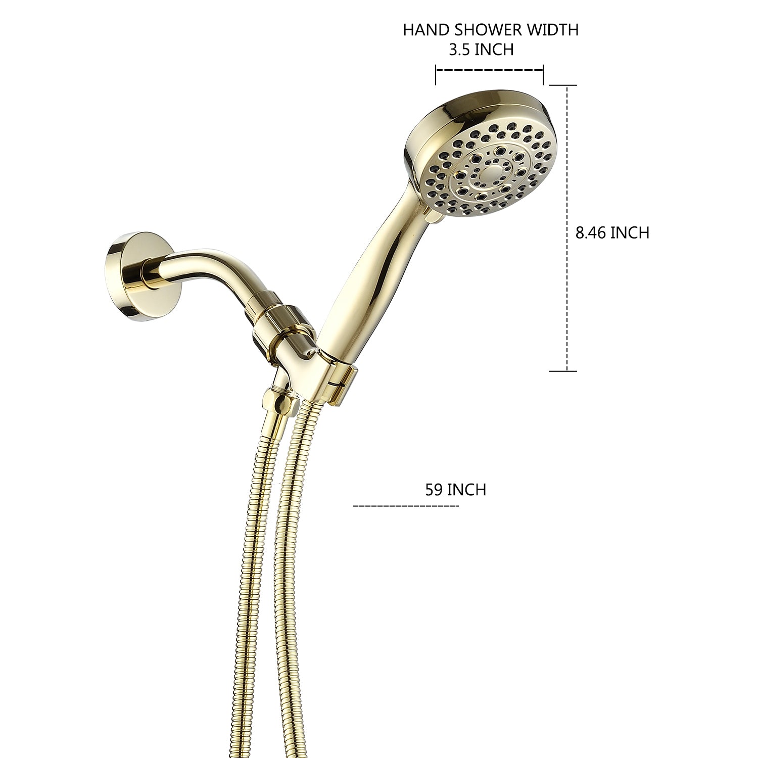 Handheld Shower Head With Hose High Pressure Shower Heads, Gold Gold Plastic