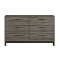 Contemporary Styling 1Pc Dresser Of 6X Drawers With Antique Bar Pulls Two Tone Finish Wooden Bedroom Furniture Brown Mix 5 Drawers & Above Bedroom Contemporary Wood