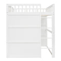 Full Size House Loft Bed With Ladder White Full White Solid Wood