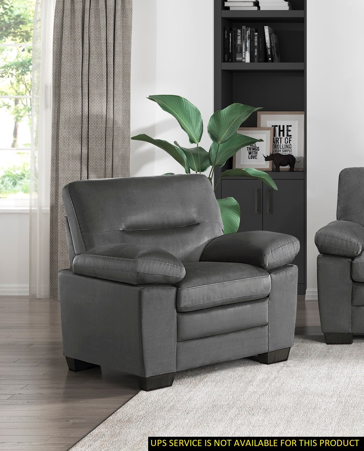 Modern Sleek Design Living Room Furniture 1Pc Chair Dark Gray Fabric Upholstered Comfortable Plush Seating Dark Gray Primary Living Space Modern Fabric