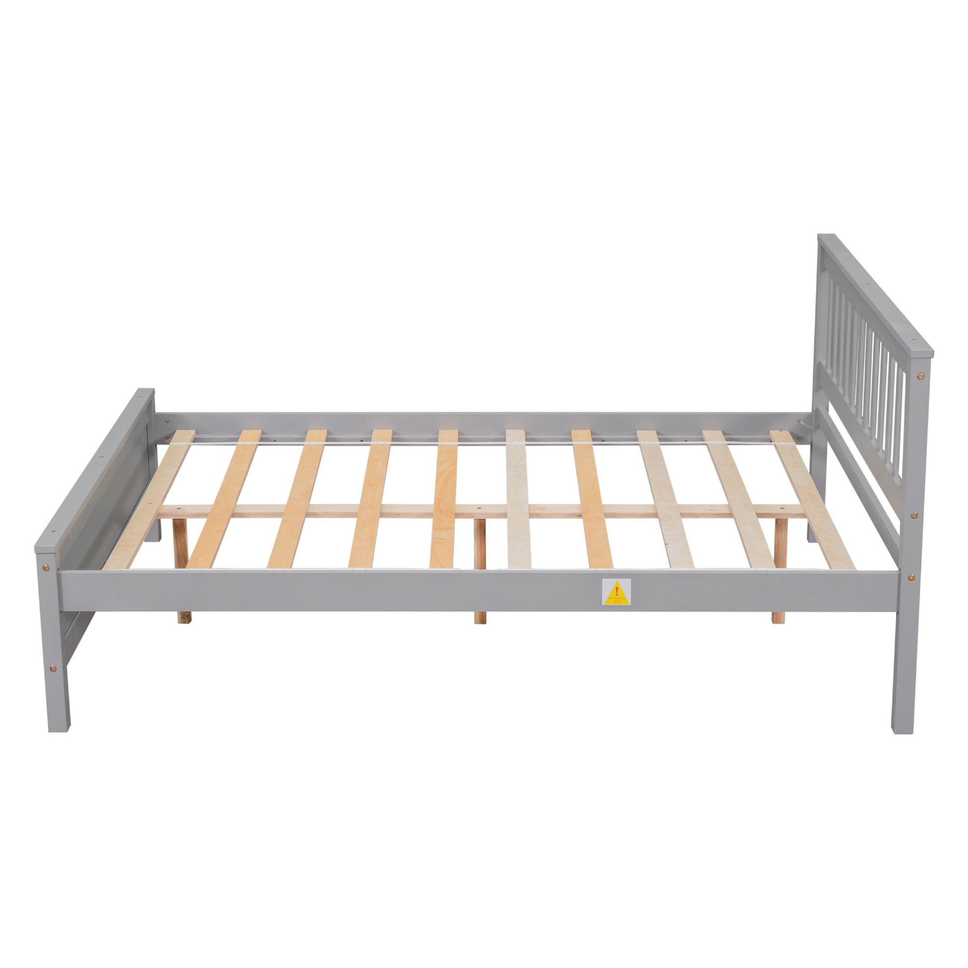 Full Bed With Headboard And Footboard For Kids, Teens, Adults,With A Nightstand,Grey Full Grey Pine