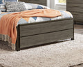 Contemporary Styling Bedroom Furniture 1Pc Queen Bed Antique Gray And Dark Brown Finish Wooden Bed Box Spring Required Queen Brown Mix Wood Bedroom Contemporary Wood