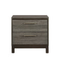 Contemporary Styling 1Pc Nightstand Of 2X Drawers W Antique Bar Pulls Two Tone Finish Wooden Bedroom Furniture Brown Mix 2 Drawers Bedroom Contemporary Wood