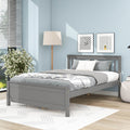 Full Bed With Headboard And Footboard For Kids, Teens, Adults,With A Nightstand,Grey Full Grey Pine