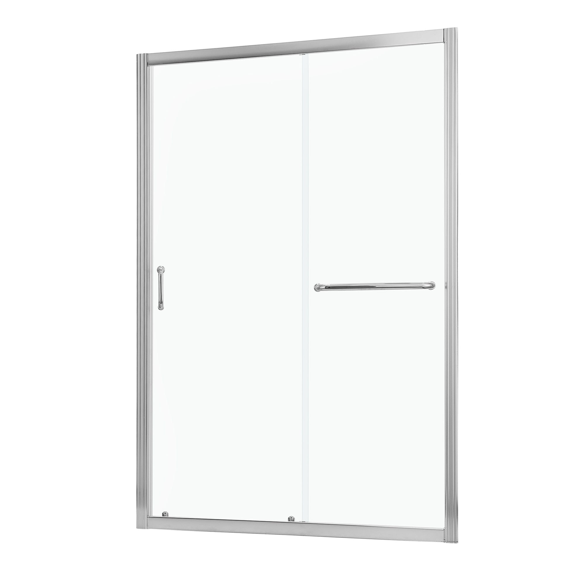 Shower Door 48" W X 72"H Single Sliding Bypass Shower Enclosure,Chrome Chrome Glass