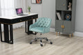 Coolmore Velvet Home Office Desk Chair, Modern Cute Computer Chair, Wheels Swivel Height Adjustable Swivel Task Chair For Home Office Mint Green Velvet Mint Green Foam Metal