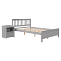 Full Bed With Headboard And Footboard For Kids, Teens, Adults,With A Nightstand,Grey Full Grey Pine