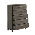 Contemporary Styling 1Pc Chest Of 5X Drawers With Antique Bar Pulls Two Tone Finish Wooden Bedroom Furniture Brown Mix 5 Drawers & Above Bedroom Contemporary Wood