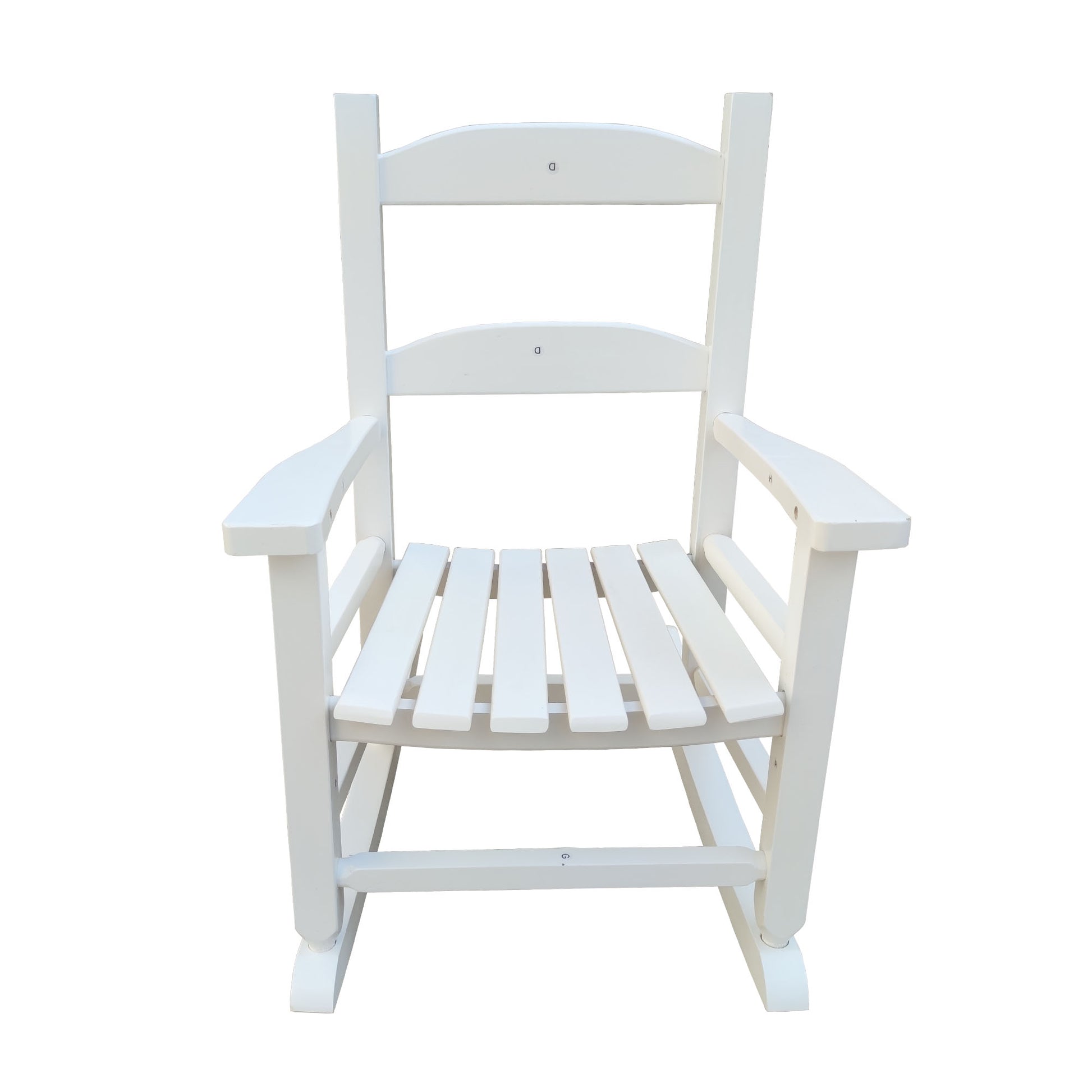 Children'S Rocking White Chair Indoor Or Outdoor Suitable For Kids Durable Populus Wood White Solid Wood