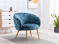 Gorgeous Living Room Accent Chair 1Pc Button Tufted Back Covering Blue Fabric Upholstered Metal Legs Blue Primary Living Space Ultra Modern Solid Wood